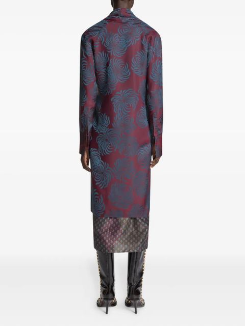 DRIES VAN NOTEN geometric-pattern midi dress - Red