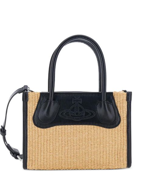 Vivienne Westwood small Troy Orb-motif woven tote bag - Neutrals - zdjęcie produktu nr 1