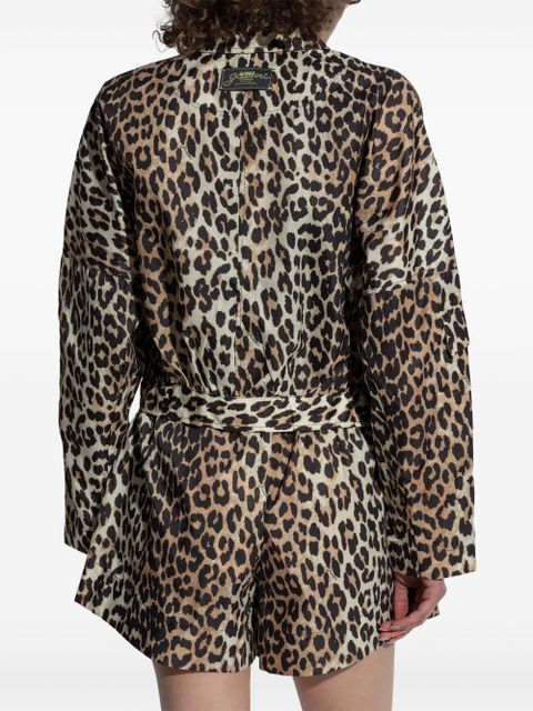 GANNI leopard-print jacket - Neutrals