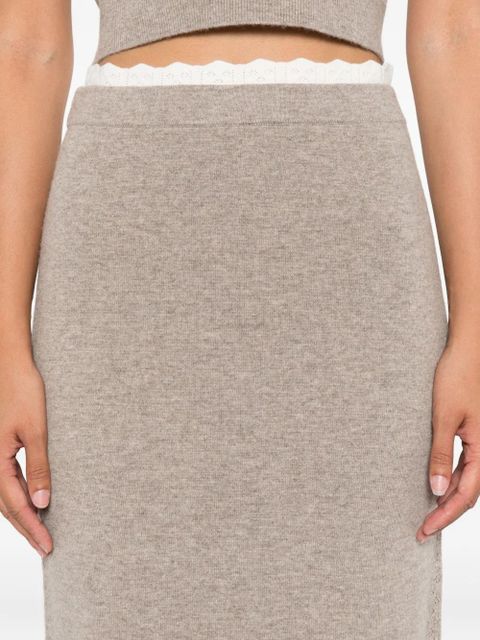 SANDRO knitted midi skirt - Neutrals