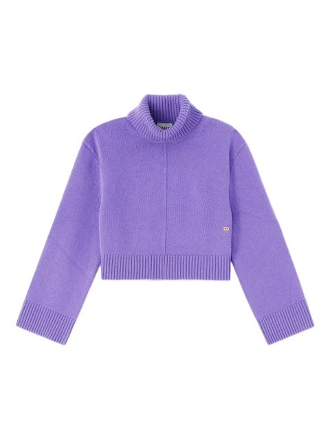 GANNI roll-neck cropped sweater - Purple - zdjęcie produktu nr 1