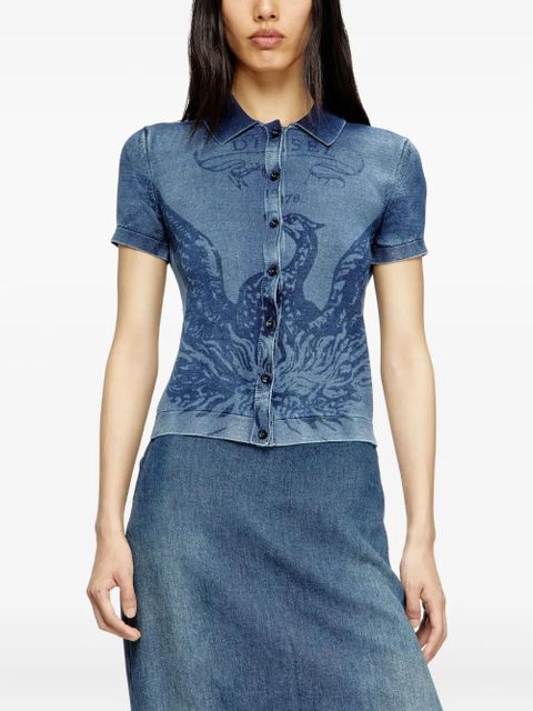 Diesel M-Fenny denim short-sleeve shirt - Blue
