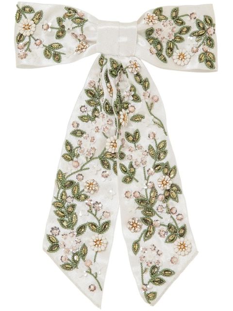 Jennifer Behr Elowen bow barrette - White - zdjęcie produktu nr 1