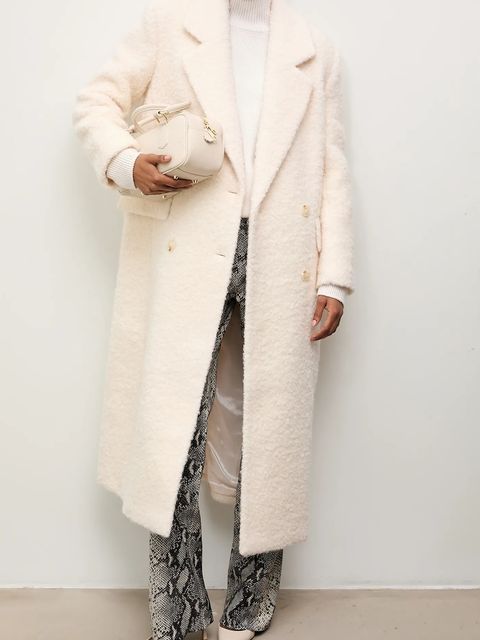 Answear.LAB płaszcz wełniany kolor beżowy - zdjęcie produktu nr 1