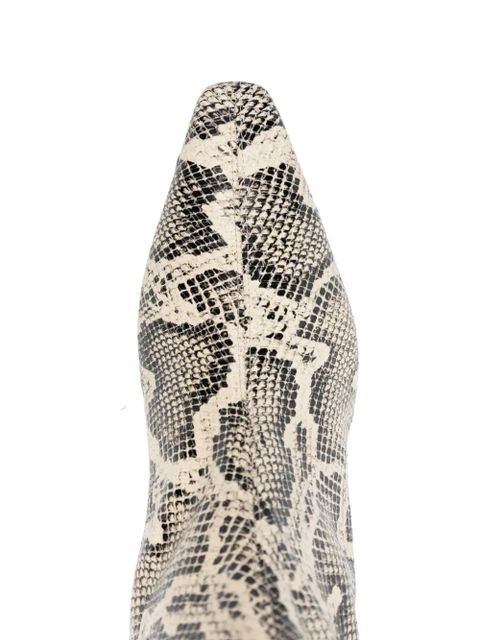 Aeyde 70mm Elina snake-print pointed-toe ankle boots - Neutrals