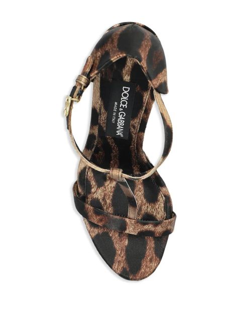 Dolce & Gabbana 105mm leopard-print sandals - Brown
