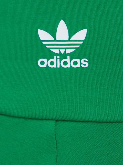 adidas Originals szorty damskie kolor zielony z aplikacją high waist