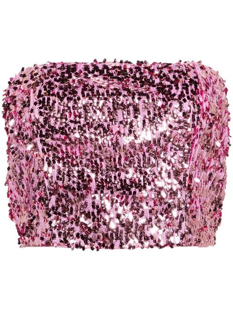 ROTATE BIRGER CHRISTENSEN sequined bandeau top - Pink - zdjęcie produktu nr 1