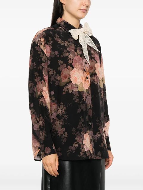 ZIMMERMANN lace-scarf shirt - Black