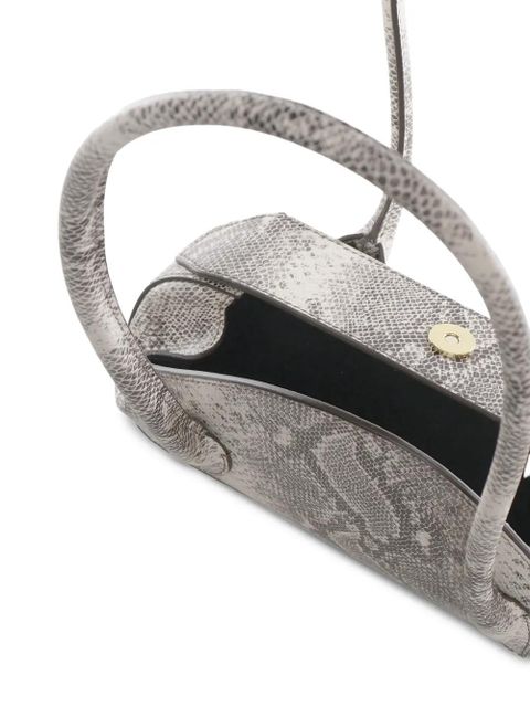 Yuzefi mini Oyster embossed-snakeskin shoulder bag - Grey