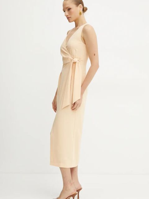 Patrizia Pepe sukienka kolor pomarańczowy midi prosta 2A2887 A411