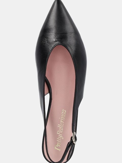 Pretty Ballerinas baleriny skórzane Kamala kolor czarny z odkrytą piętą 52178_A