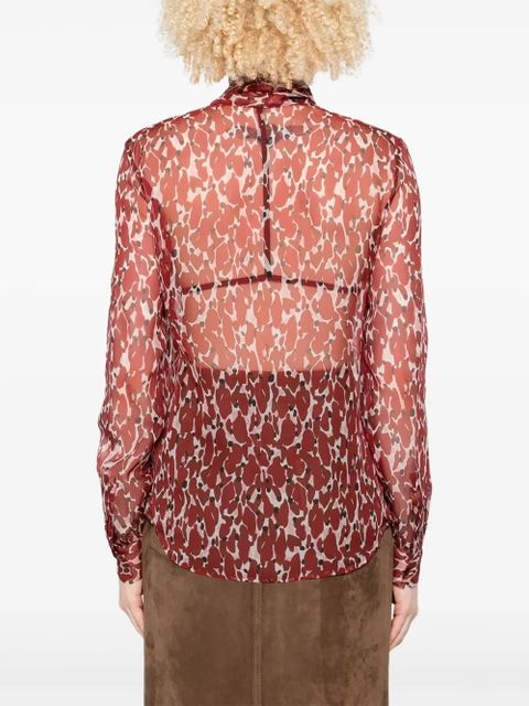 Saint Laurent abstract-pattern blouse - Red