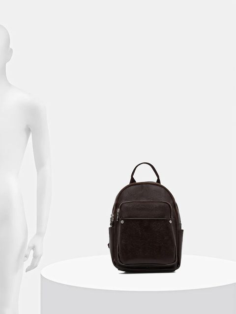 Answear.LAB plecak skórzany damski kolor brązowy mały gładki