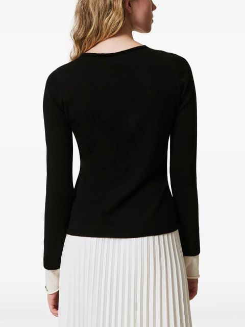 TWINSET Oval T contrasting jumper - Black