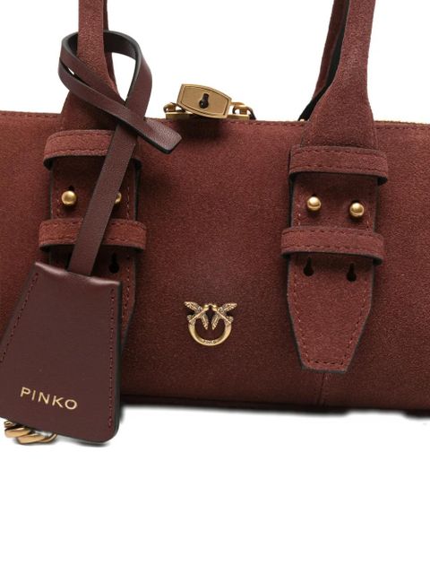 PINKO suede bowling tote bag - Red