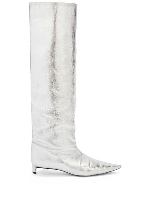 Jil Sander 30mm metallic knee boots - Grey - zdjęcie produktu nr 1