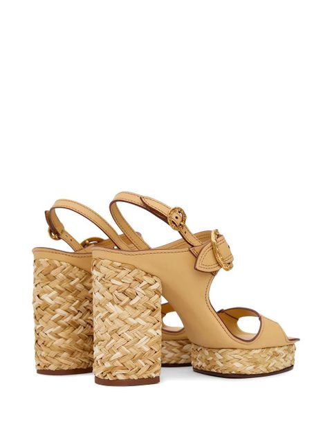 ZIMMERMANN Solena buckle-fastening woven-heel sandals - Neutrals