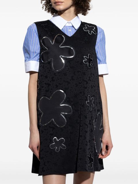 Marni floral-jacquard mini dress - Black