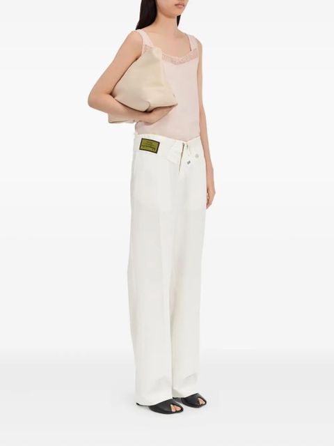 MM6 Maison Margiela asymmetric-fastening tailored trousers - White
