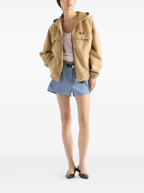 Prada hooded raglan jacket - Neutrals