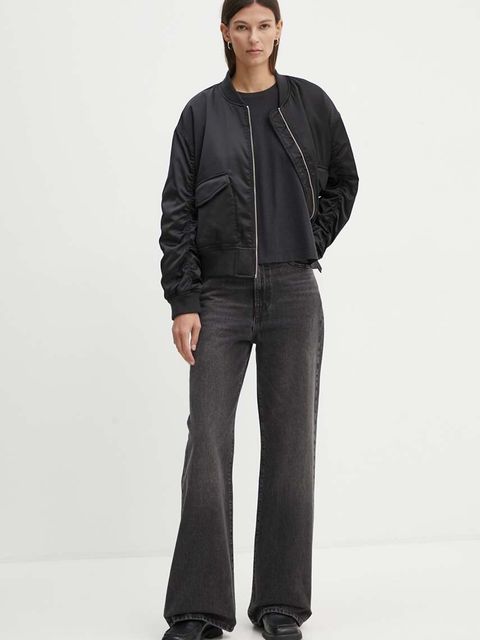 Levi's jeansy RIBCAGE WIDE LEG damskie kolor szary