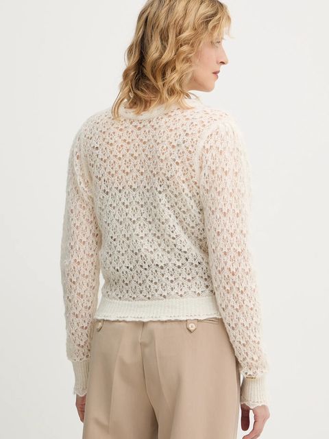 Twinset sweter z dodatkiem moheru damski kolor beżowy lekki 252TT3200