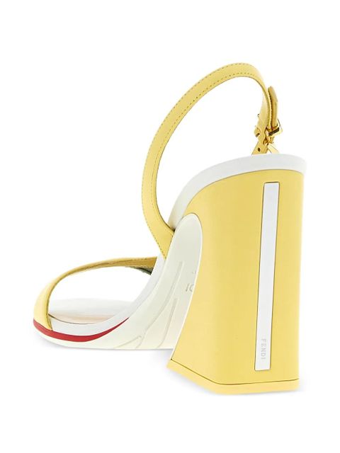 FENDI Arco asymmetric-design sandals - Yellow