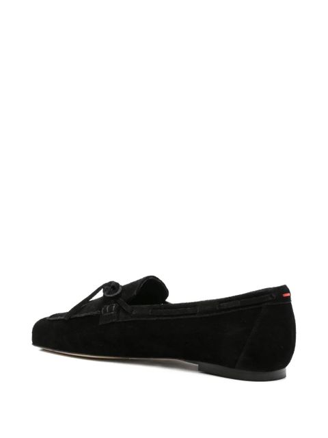 Aeyde bow-detail suede loafers - Black - zdjęcie produktu nr 2