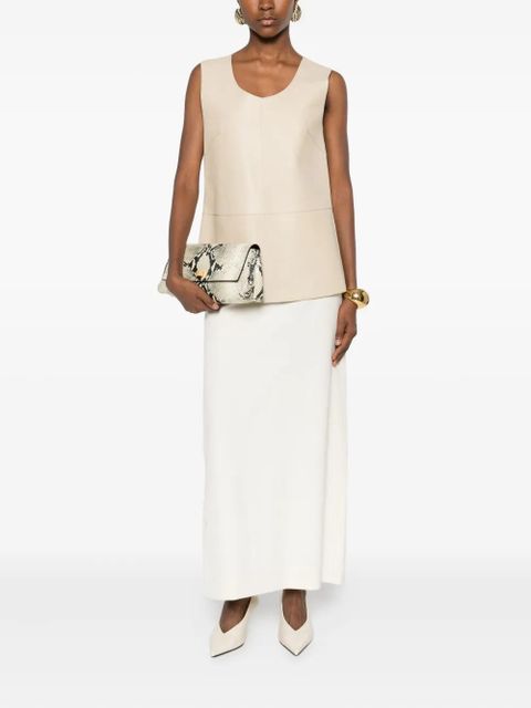 TOTEME scoop-neck leather top - Neutrals