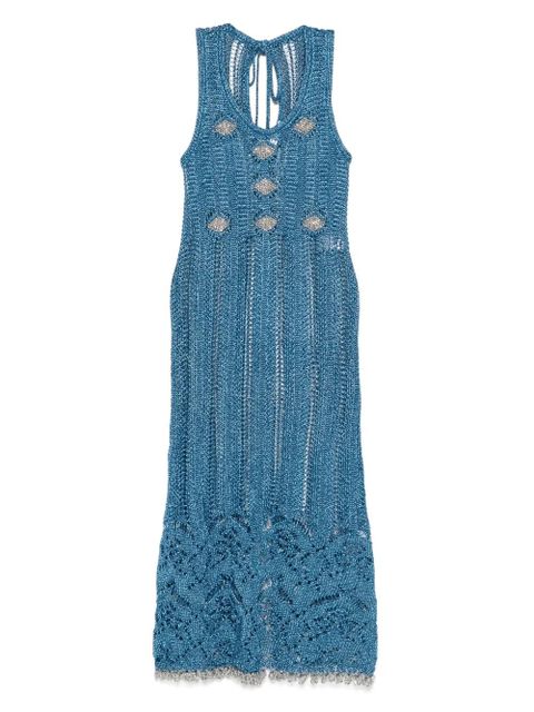 Rabanne lurex-knit midi dress - Blue - zdjęcie produktu nr 1
