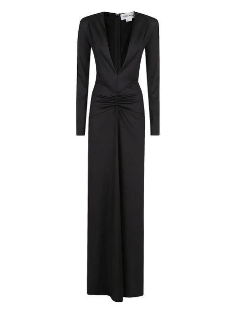 Victoria Beckham plunge-neck gathered maxi dress - Black - zdjęcie produktu nr 1