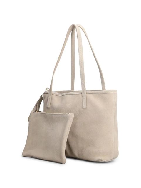MC2 Saint Barth City logo-debossed suede tote bag - Neutrals