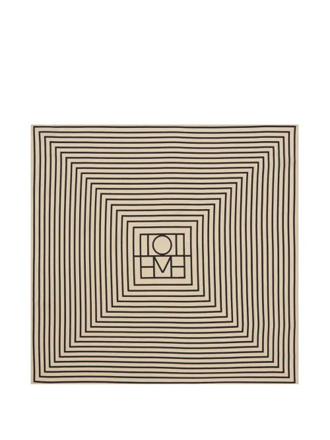 TOTEME monogram silk scarf - Neutrals - zdjęcie produktu nr 1