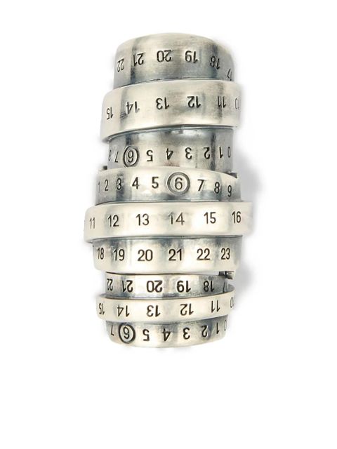 MM6 Maison Margiela Signautre Numbers motif ring - Silver - zdjęcie produktu nr 1