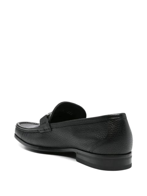 Ferragamo Gancini pebbled-leather loafers - Black