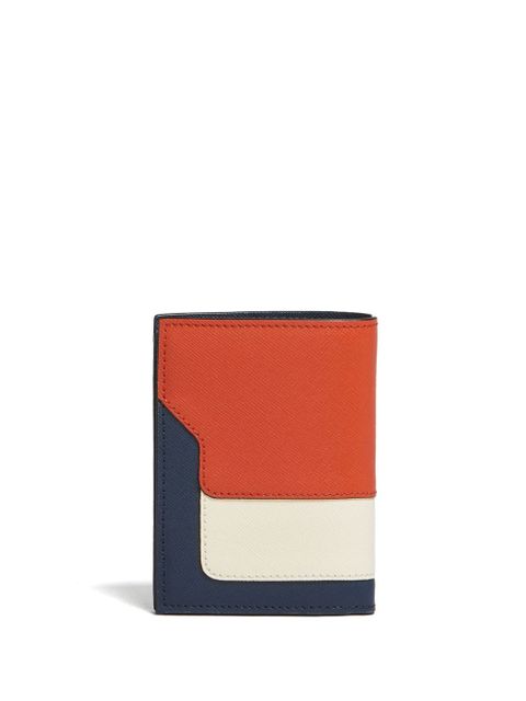 Marni colour-block bi-fold leather wallet - Orange