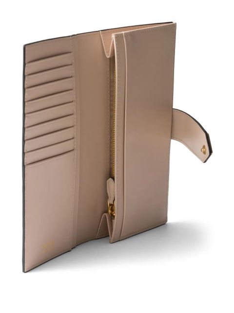 Prada triangle-logo leather wallet - Neutrals