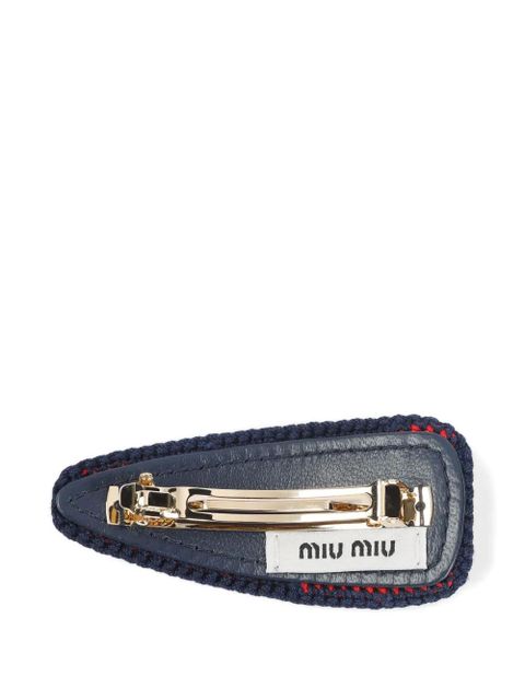 Miu Miu crochet logo hair clip - White - zdjęcie produktu nr 2