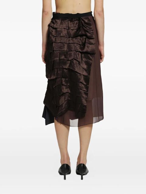 Prada faille patchwork midi skirt - Blue