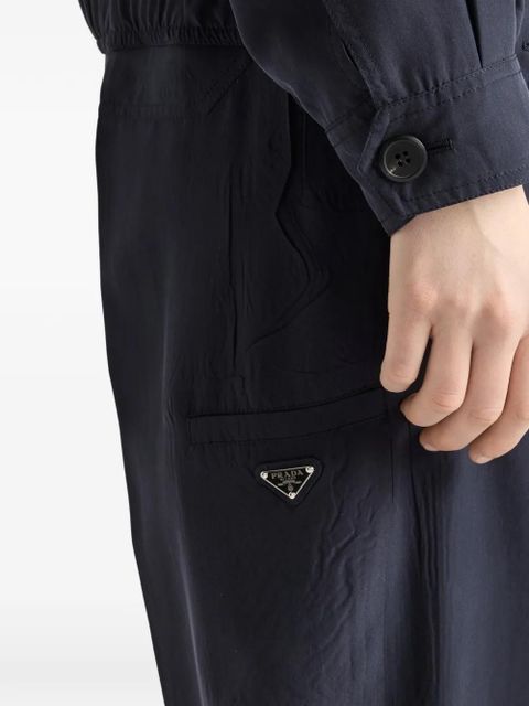 Prada washed silk pants - Blue