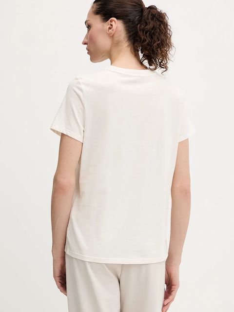 Dkny t-shirt bawełniany damski kolor beżowy DP6T1557
