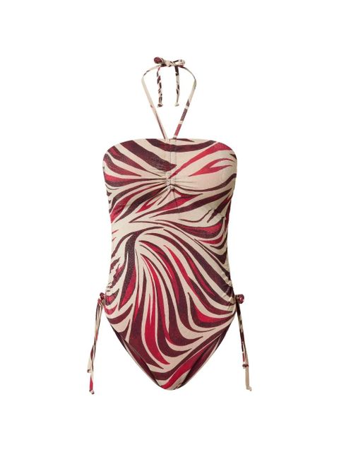 TWINSET zebra-print lurex swimsuit - Pink - zdjęcie produktu nr 1
