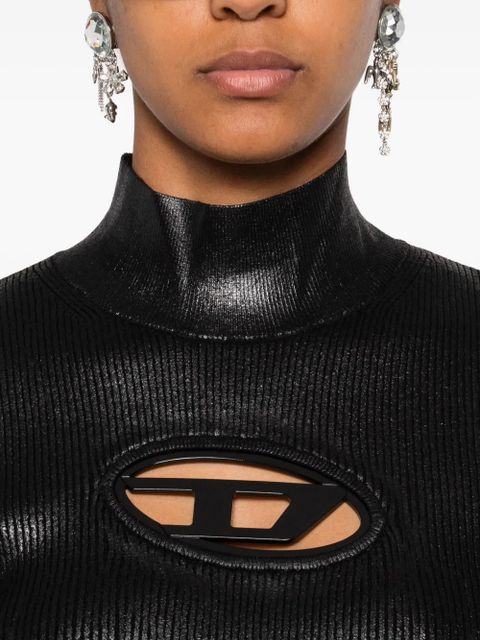 Diesel high-neck ribbed top - Black