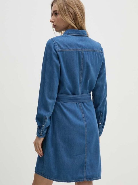 Pepe Jeans sukienka REGULAR DENIM DRESS kolor niebieski mini prosta PL953581HT8