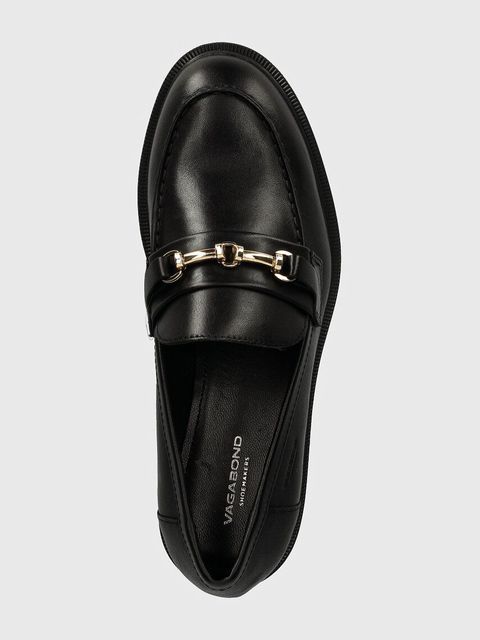 Vagabond Shoemakers mokasyny skórzane AMINA damskie kolor czarny na płaskim obcasie 5801-001-20