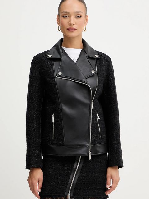 Karl Lagerfeld kurtka z dodatkiem wełny kolor czarny przejściowa B1W14001 - zdjęcie produktu nr 1