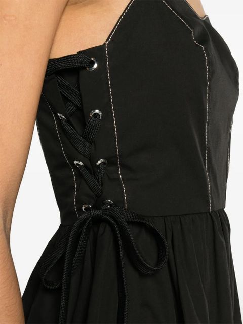 PINKO lace-up cotton minidress - Black