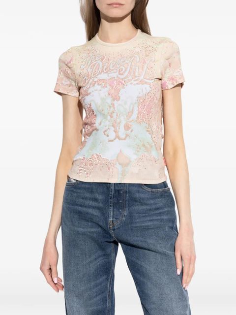 Diesel embellished T-shirt - Neutrals