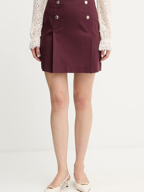 Morgan spódnica kolor bordowy mini rozkloszowana JPALE - zdjęcie produktu nr 1